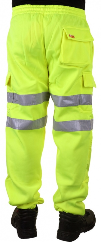 High Visibility Saturn Yellow Sweat Jogging Cargo Trousers EN471 ...